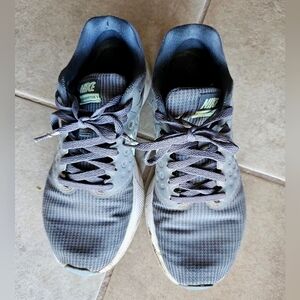 Well Worn Nike Gray Athletic Shoes with Mesh Upper